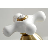 Heritage Two-Handle 3-Hole Deck Mount Widespread Bathroom Faucet with Brass Pop-Up