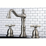 Essex Two-Handle 3-Hole Deck Mount Widespread Bathroom Faucet with Brass Pop-Up