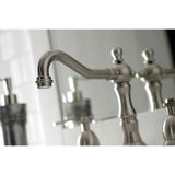 Whitaker Two-Handle 3-Hole Deck Mount Widespread Bathroom Faucet with Brass Pop-Up