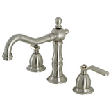 Whitaker Two-Handle 3-Hole Deck Mount Widespread Bathroom Faucet with Brass Pop-Up