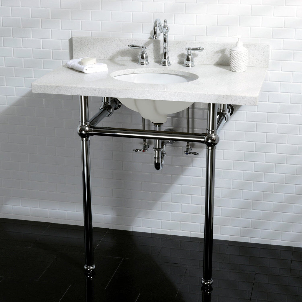 Heritage Two-Handle 3-Hole Deck Mount Widespread Bathroom Faucet with Brass Pop-Up