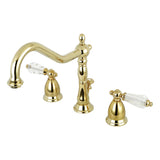 Wilshire Two-Handle 3-Hole Deck Mount Widespread Bathroom Faucet with Brass Pop-Up Drain