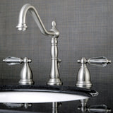 Wilshire Two-Handle 3-Hole Deck Mount Widespread Bathroom Faucet with Brass Pop-Up Drain