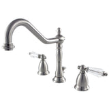 Wilshire Two-Handle 3-Hole Deck Mount Widespread Bathroom Faucet with Brass Pop-Up Drain