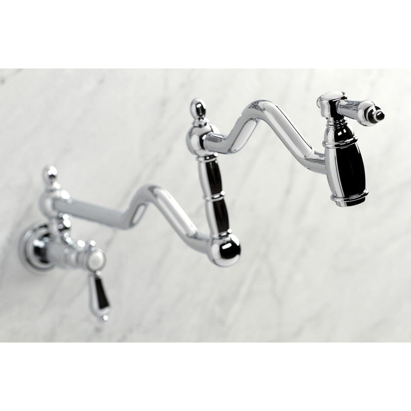 Heirloom Two-Handle 1-Hole Wall Mount Pot Filler Faucet