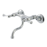 Kingston Double-Handle 2-Hole Wall Mount Bathroom Faucet
