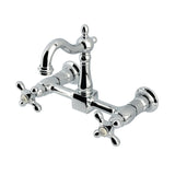 Heritage Double-Handle 2-Hole Wall-Mount Bridge Kitchen Faucet