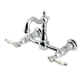 Bel-Air Double-Handle 2-Hole Wall-Mount Bridge Kitchen Faucet