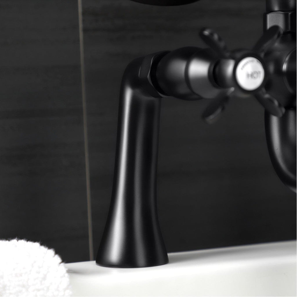 Essex Three-Handle 2-Hole Deck-Mount Clawfoot Tub Faucet with Hand Shower