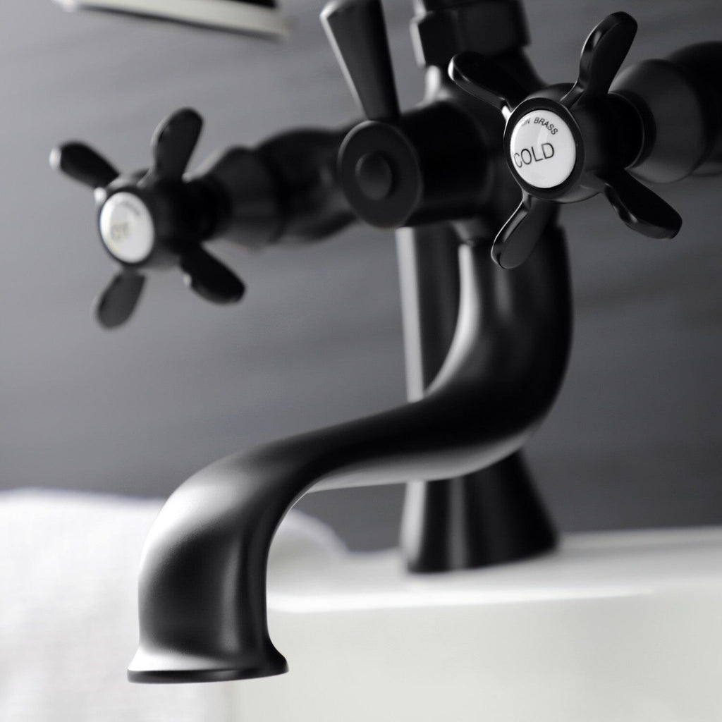 Essex Three-Handle 2-Hole Deck-Mount Clawfoot Tub Faucet with Hand Shower