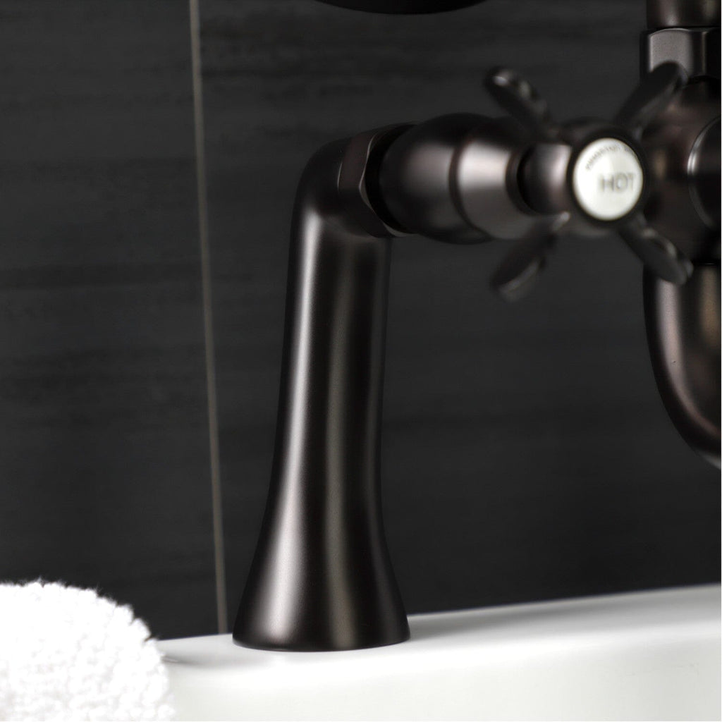 Essex Three-Handle 2-Hole Deck-Mount Clawfoot Tub Faucet with Hand Shower