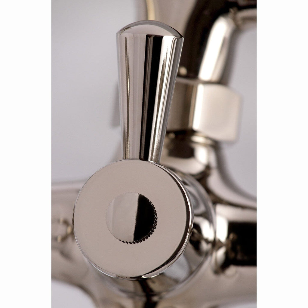 Kingston Three-Handle 2-Hole Deck-Mount Clawfoot Tub Faucet with Hand Shower
