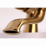 Kingston Three-Handle 2-Hole Deck-Mount Clawfoot Tub Faucet with Hand Shower