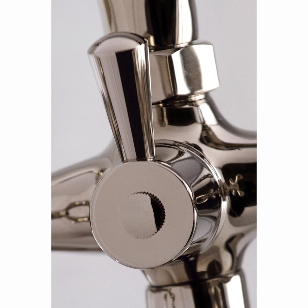 Kingston Three-Handle 2-Hole Deck-Mount Clawfoot Tub Faucet with Hand Shower