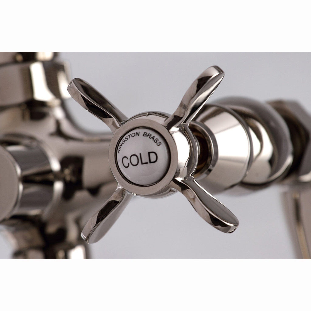Essex Three-Handle 2-Hole Deck-Mount Clawfoot Tub Faucet with Hand Shower