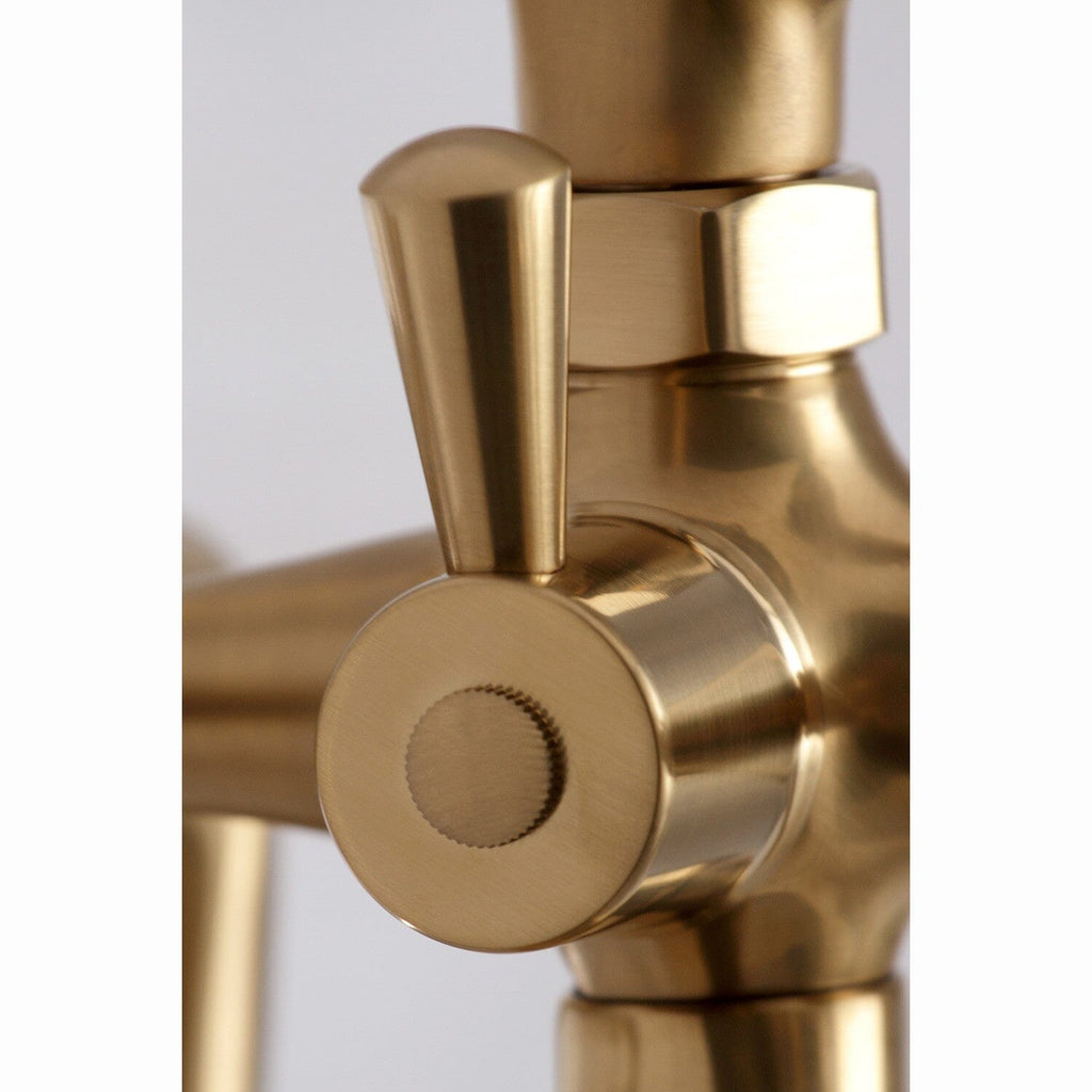 Essex Three-Handle 2-Hole Deck-Mount Clawfoot Tub Faucet with Hand Shower