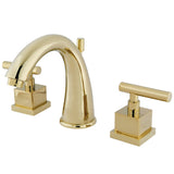Claremont Two-Handle 3-Hole Deck Mount Widespread Bathroom Faucet with Brass Pop-Up