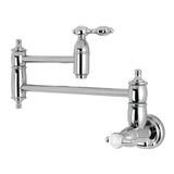 Tudor Two-Handle 1-Hole Wall Mount Pot Filler Faucet