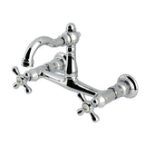 Vintage Double-Handle 2-Hole Wall-Mount Bridge Kitchen Faucet