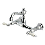 Vintage Double-Handle 2-Hole Wall-Mount Bridge Kitchen Faucet