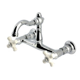 Vintage Double-Handle 2-Hole Wall-Mount Bridge Kitchen Faucet