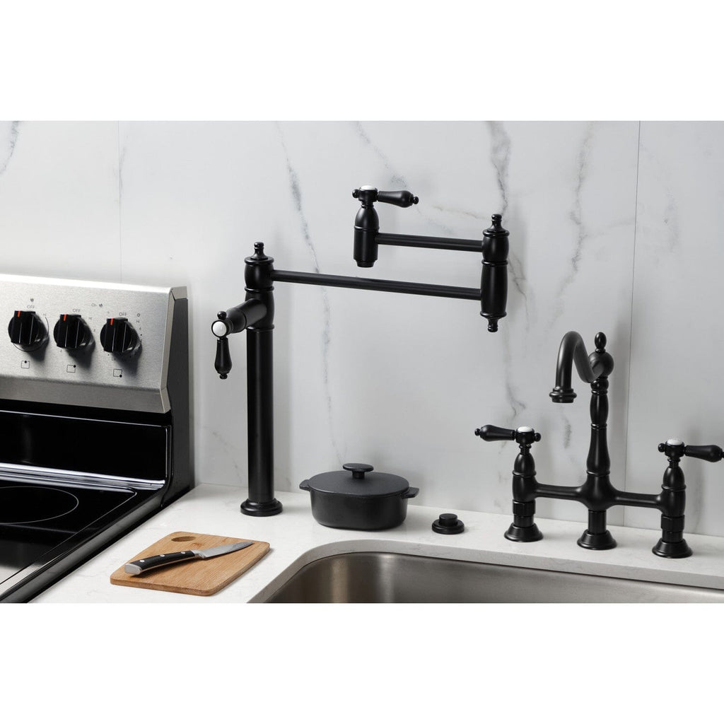 Heirloom Two-Handle 1-Hole Deck Mount Pot Filler Faucet