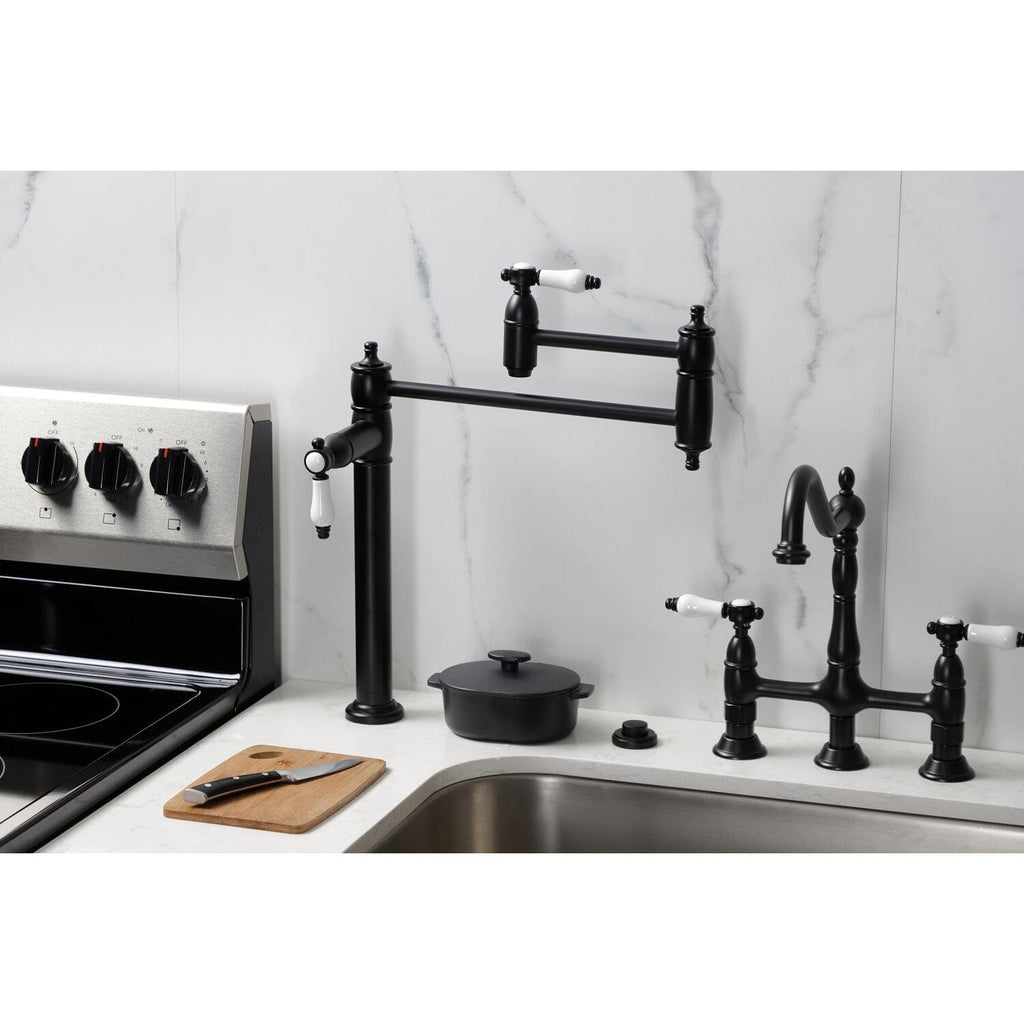 Bel-Air Two-Handle 1-Hole Deck Mount Pot Filler Faucet