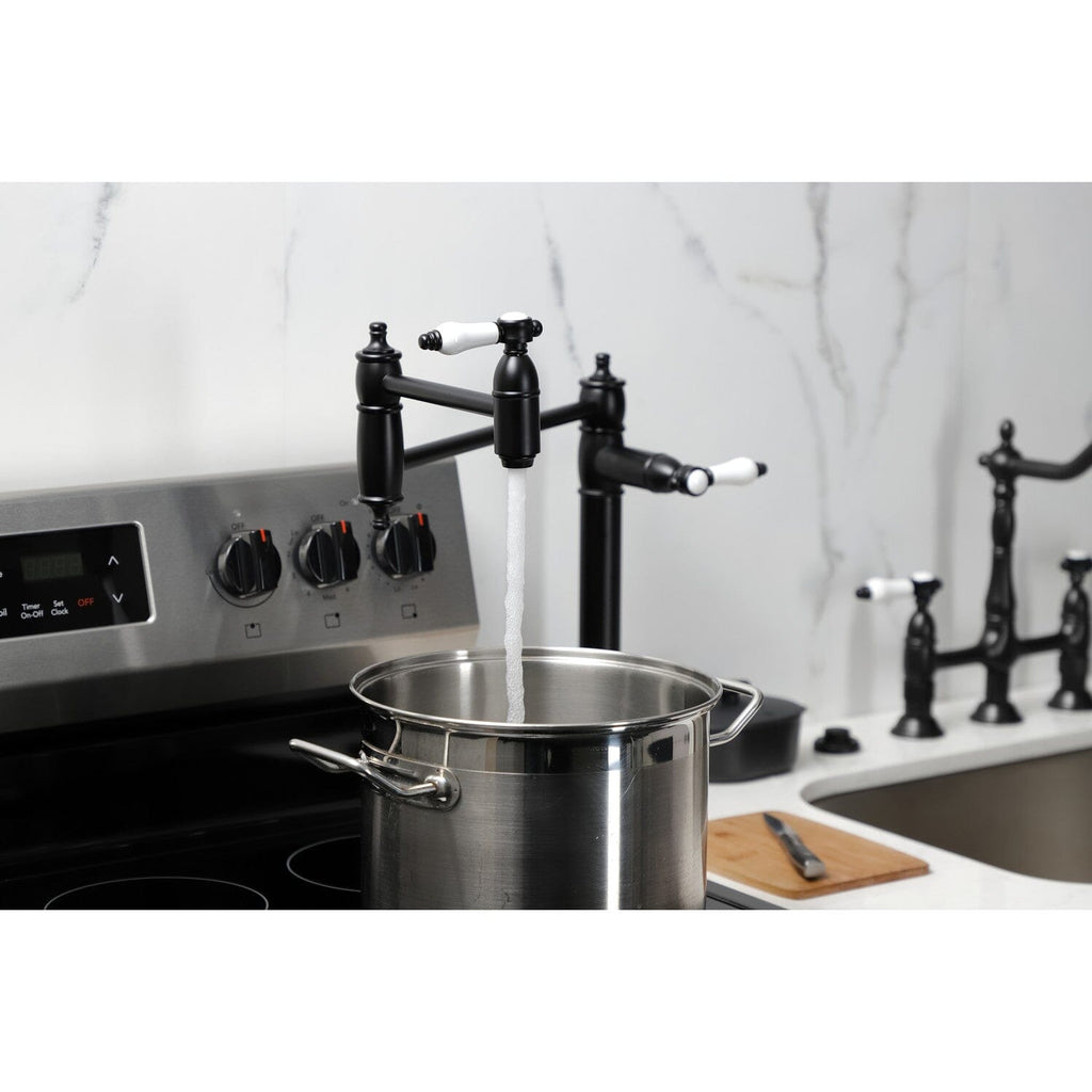 Bel-Air Two-Handle 1-Hole Deck Mount Pot Filler Faucet