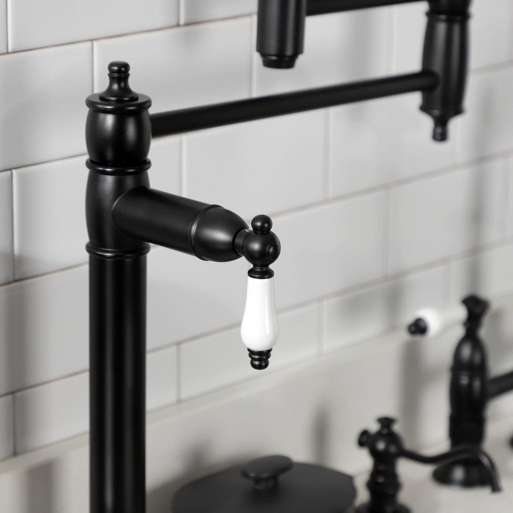 Restoration Two-Handle 1-Hole Deck Mount Pot Filler Faucet
