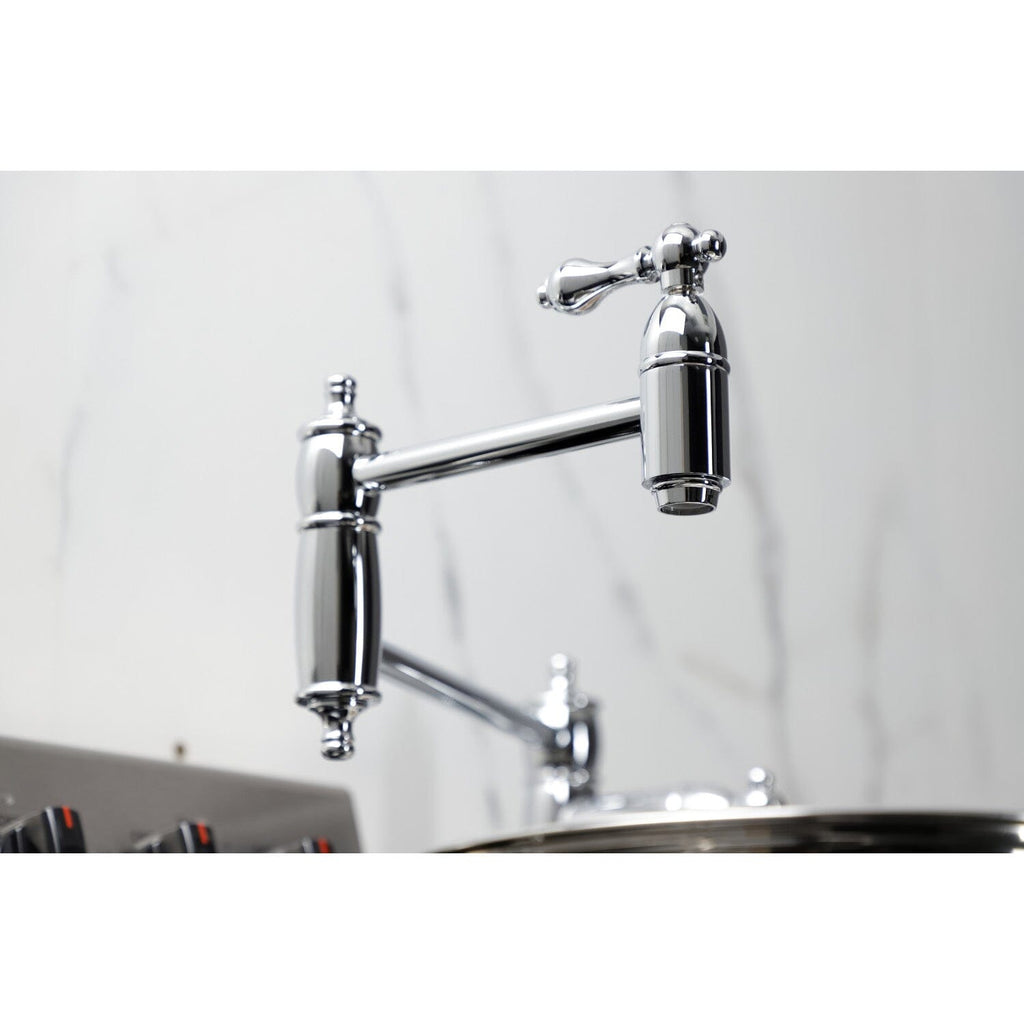 Restoration Two-Handle 1-Hole Deck Mount Pot Filler Faucet