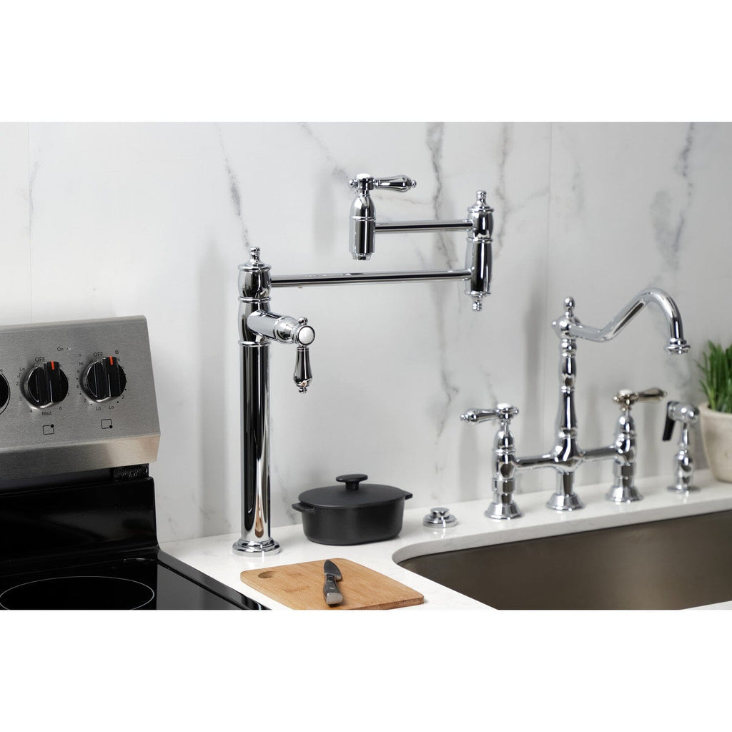 Heirloom Two-Handle 1-Hole Deck Mount Pot Filler Faucet