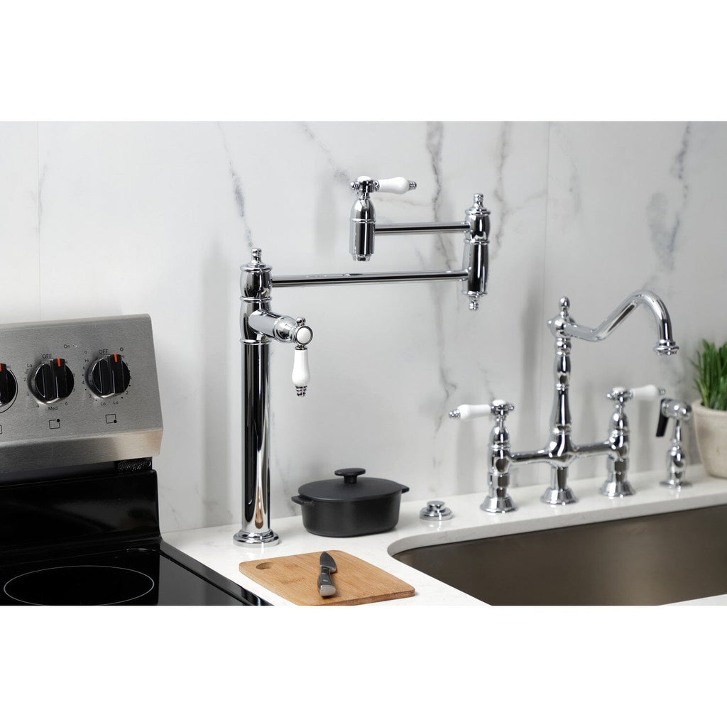 Bel-Air Two-Handle 1-Hole Deck Mount Pot Filler Faucet