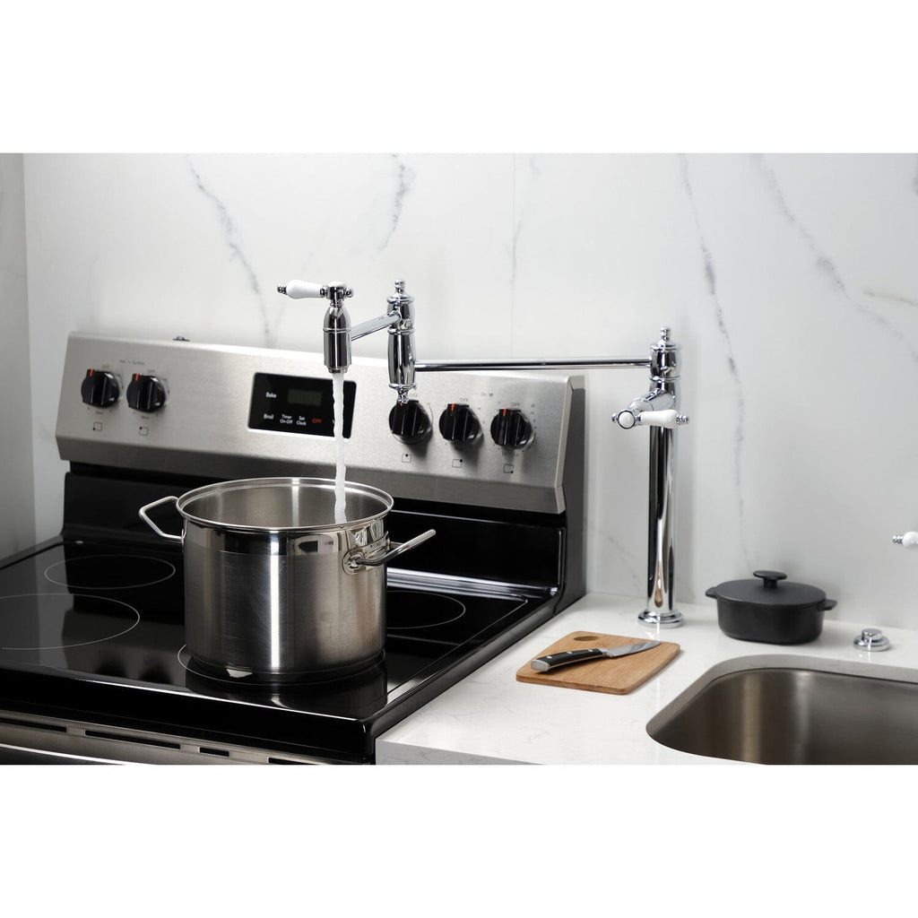 Bel-Air Two-Handle 1-Hole Deck Mount Pot Filler Faucet