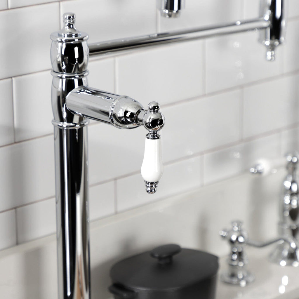 Restoration Two-Handle 1-Hole Deck Mount Pot Filler Faucet
