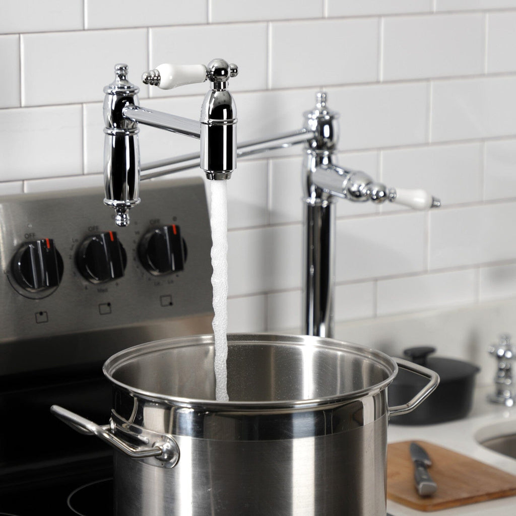 Restoration Two-Handle 1-Hole Deck Mount Pot Filler Faucet