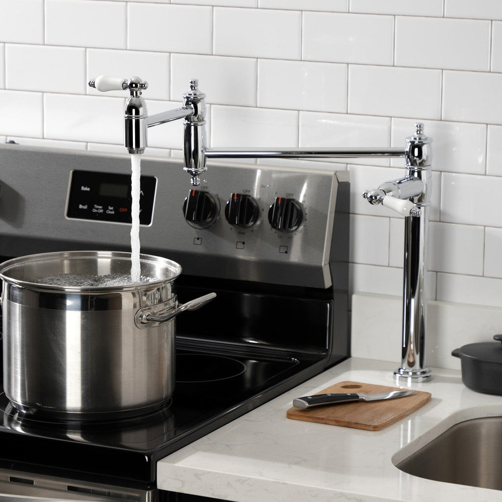 Restoration Two-Handle 1-Hole Deck Mount Pot Filler Faucet