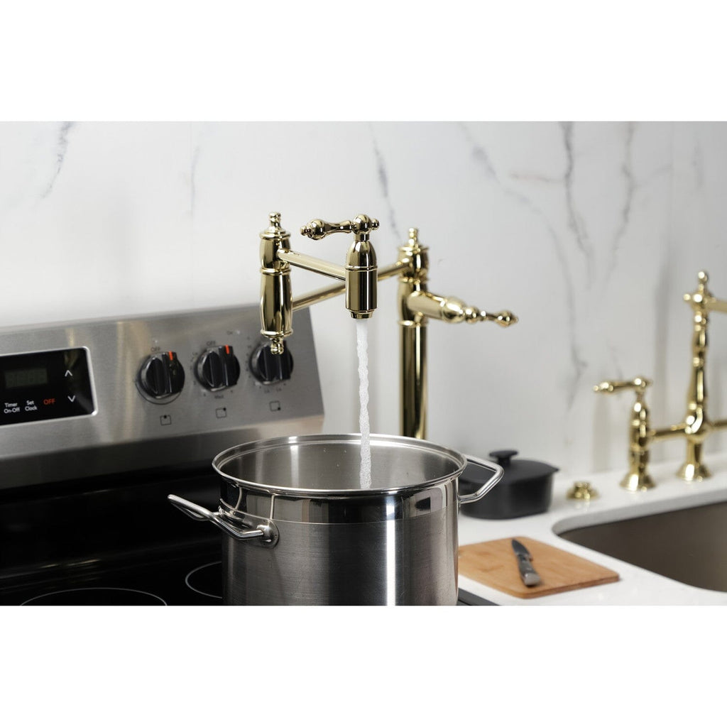 Restoration Two-Handle 1-Hole Deck Mount Pot Filler Faucet