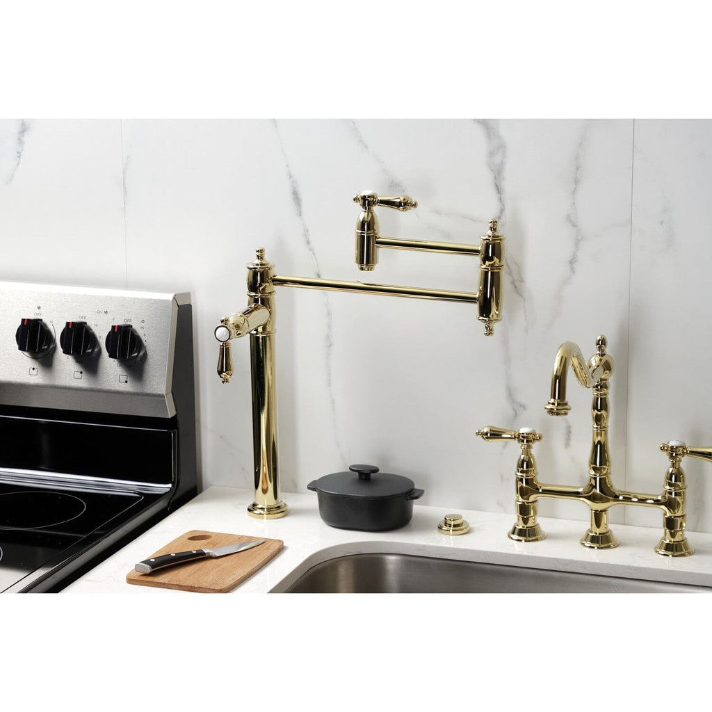 Heirloom Two-Handle 1-Hole Deck Mount Pot Filler Faucet
