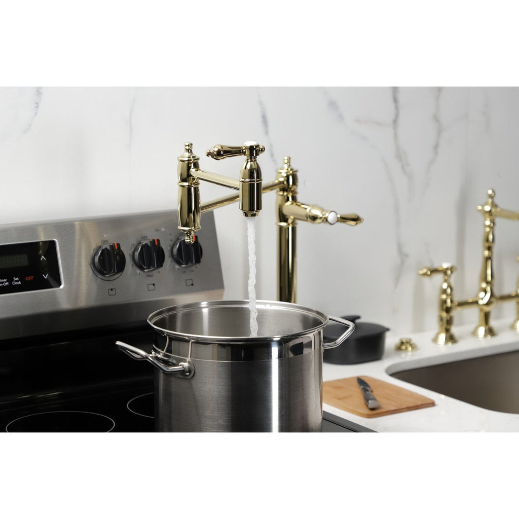 Heirloom Two-Handle 1-Hole Deck Mount Pot Filler Faucet