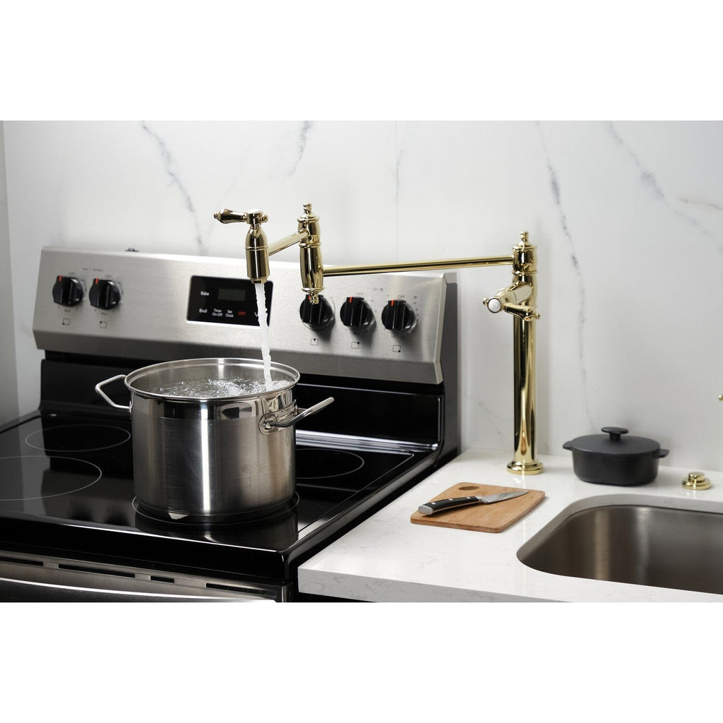 Heirloom Two-Handle 1-Hole Deck Mount Pot Filler Faucet