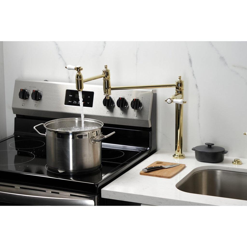 Bel-Air Two-Handle 1-Hole Deck Mount Pot Filler Faucet
