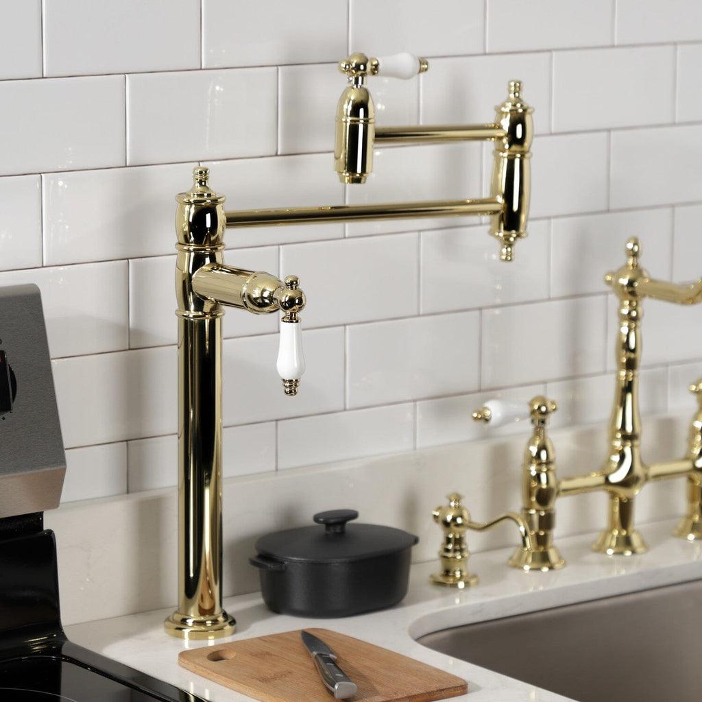 Restoration Two-Handle 1-Hole Deck Mount Pot Filler Faucet