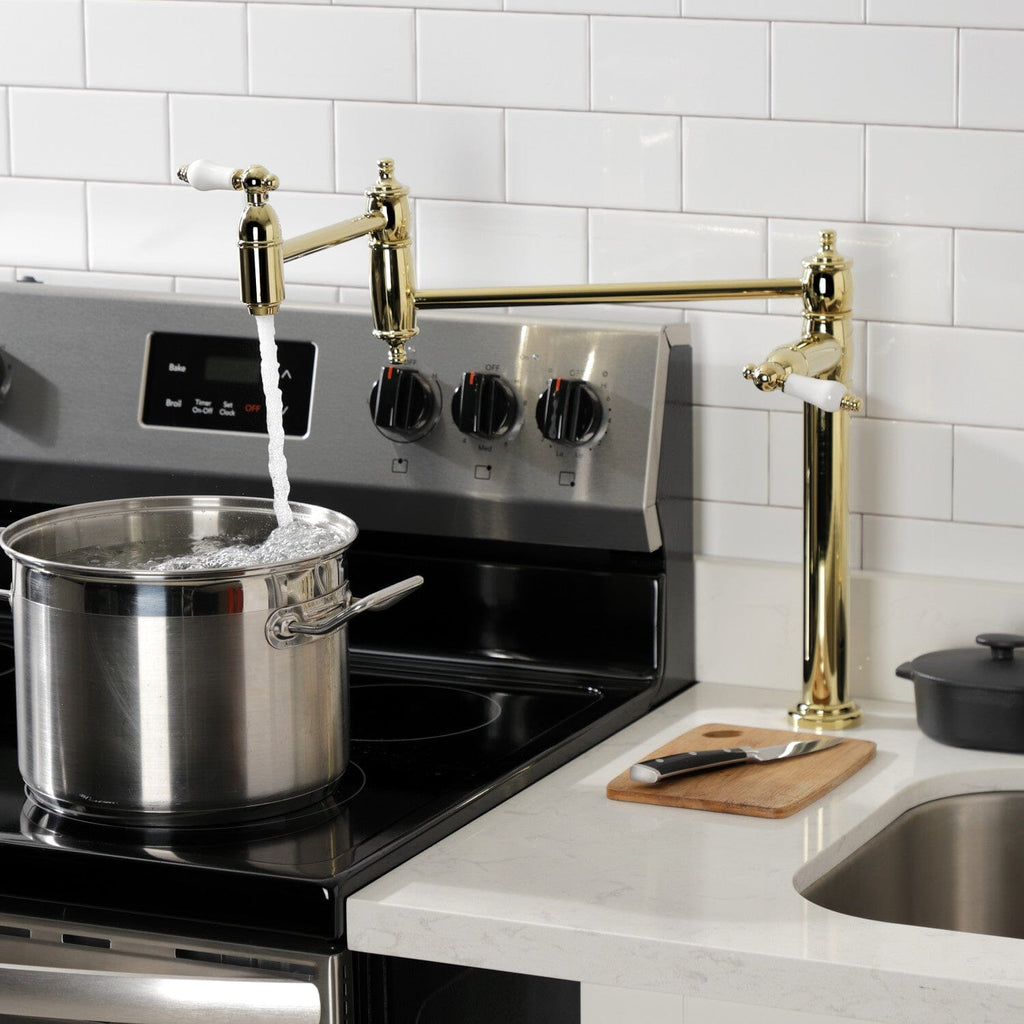 Restoration Two-Handle 1-Hole Deck Mount Pot Filler Faucet