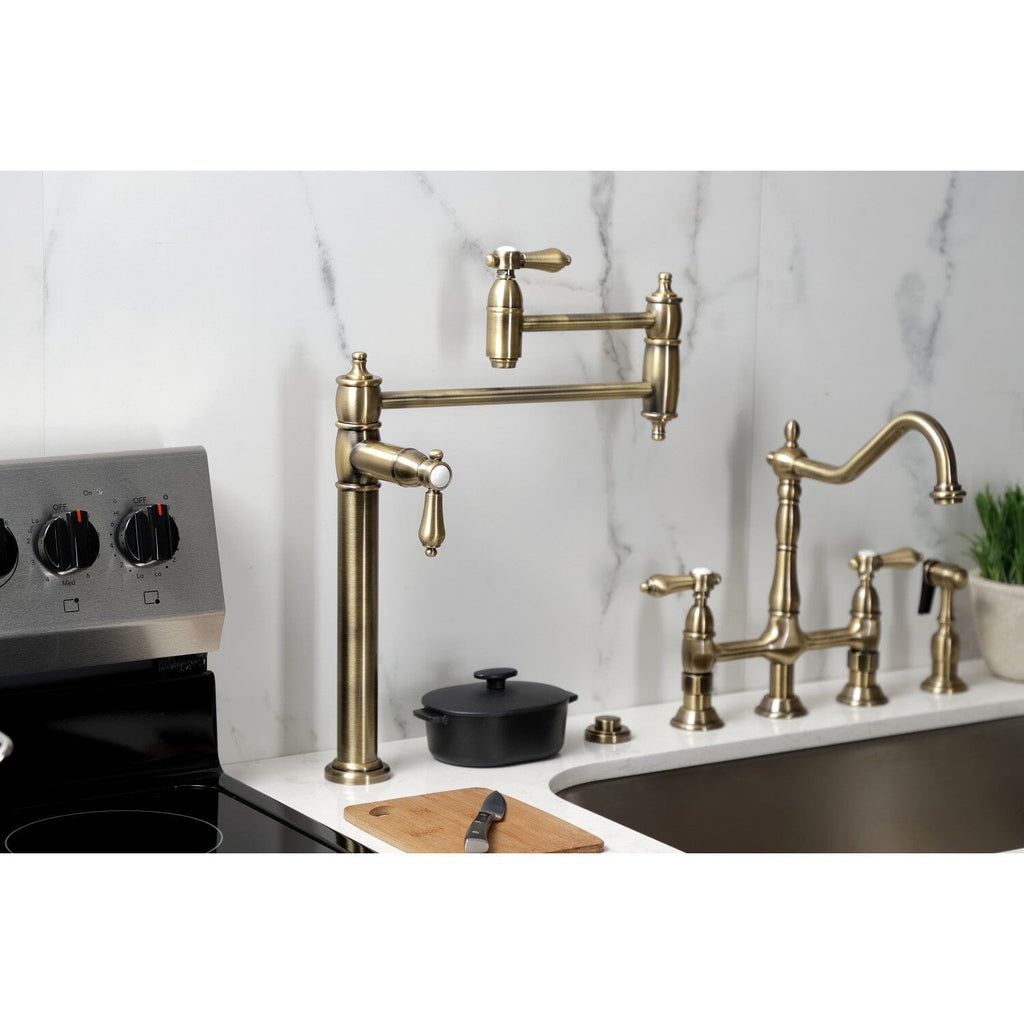 Heirloom Two-Handle 1-Hole Deck Mount Pot Filler Faucet
