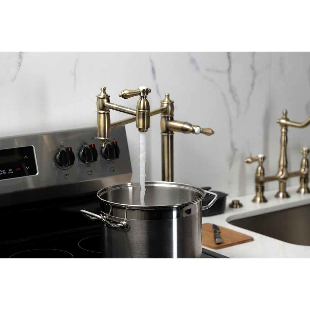 Heirloom Two-Handle 1-Hole Deck Mount Pot Filler Faucet