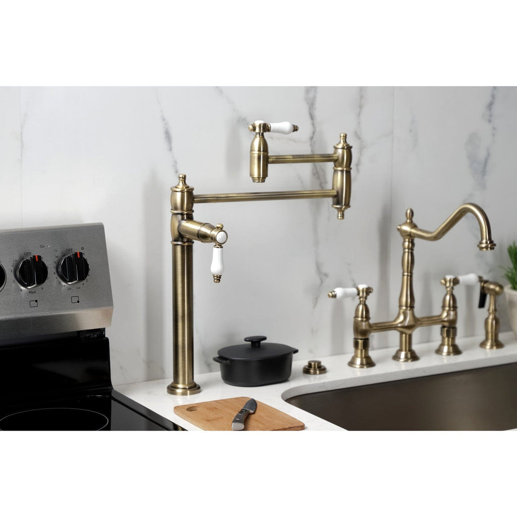 Bel-Air Two-Handle 1-Hole Deck Mount Pot Filler Faucet