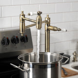 Restoration Two-Handle 1-Hole Deck Mount Pot Filler Faucet