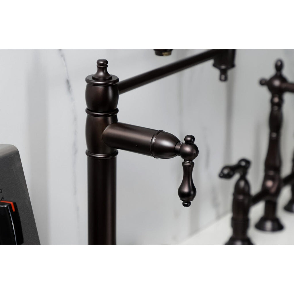 Restoration Two-Handle 1-Hole Deck Mount Pot Filler Faucet