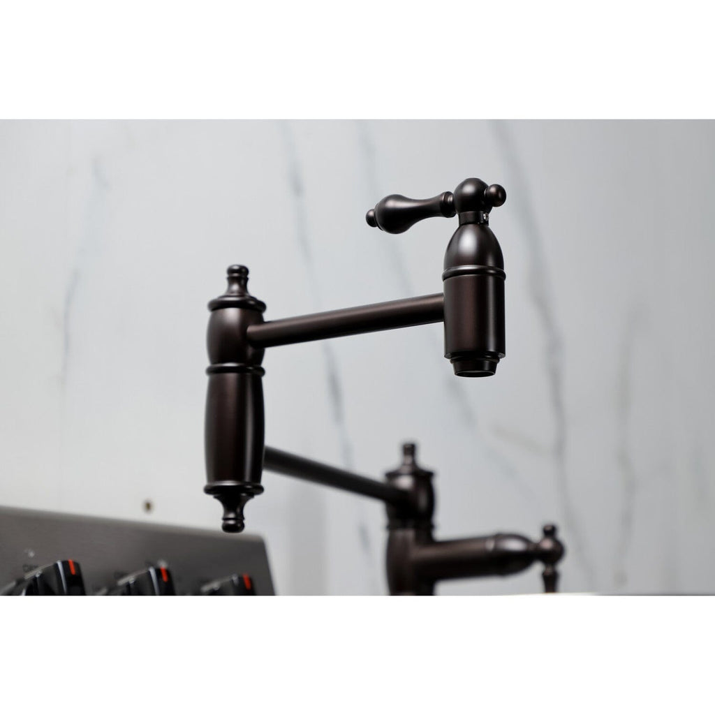 Restoration Two-Handle 1-Hole Deck Mount Pot Filler Faucet