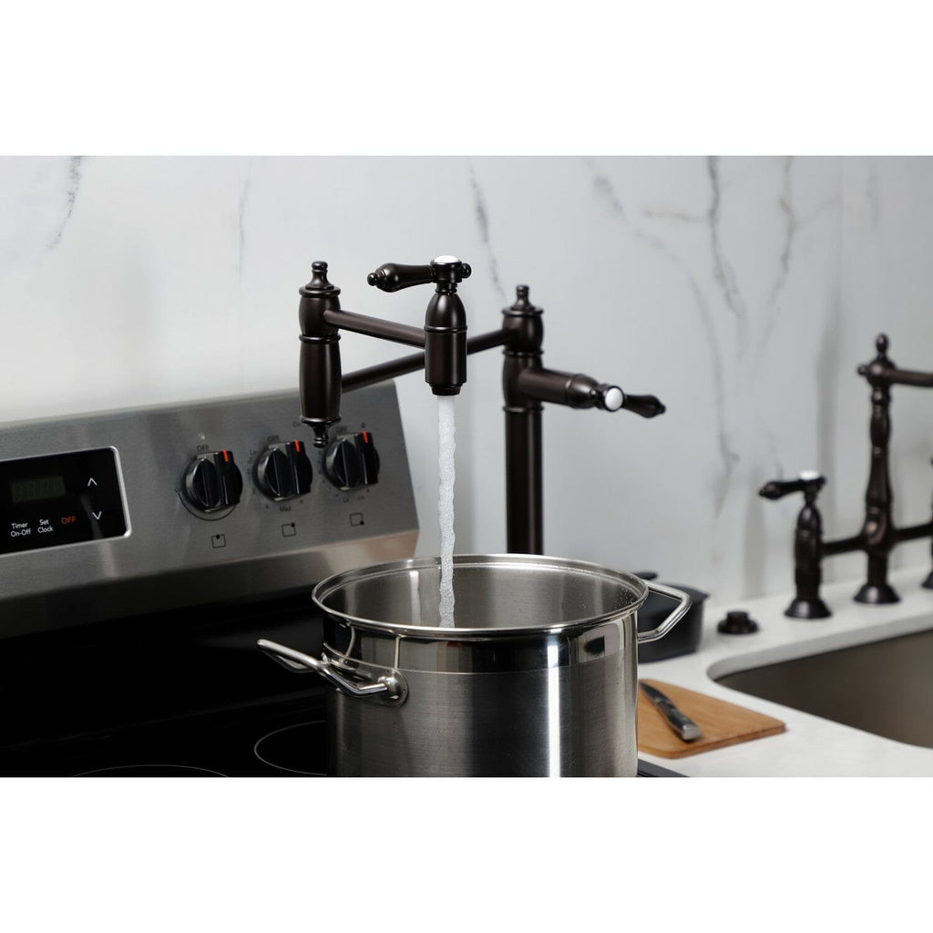 Heirloom Two-Handle 1-Hole Deck Mount Pot Filler Faucet
